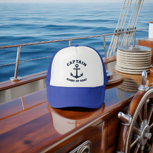 Gorra De Camionero Personalizado Nombre del barco Capitán Anchor Naut