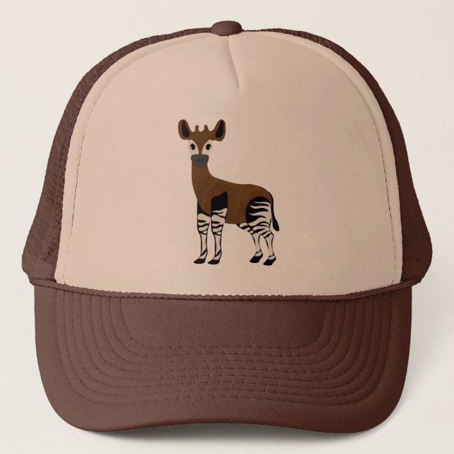 Gorra De Camionero Personalizado Okapi, animal Majestic Okapi, amante (Anverso)