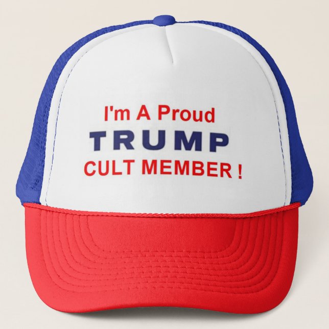 Gorra De Camionero Personalizado orgulloso miembro del culto Trump (Anverso)