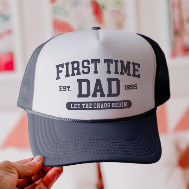 Gorra De Camionero Personalizado primera vez que papá es gracioso día (Subido por el creador)