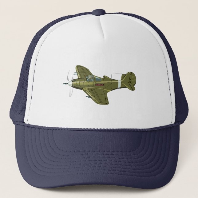 Gorra De Camionero Personalizado retro avión de combate (Anverso)