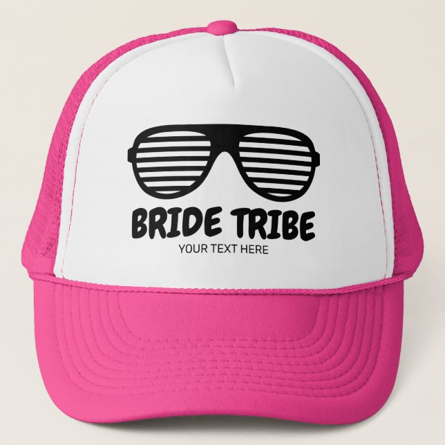 Gorra De Camionero Personalizado rosa de la tribu de novias fiesta de (Anverso)