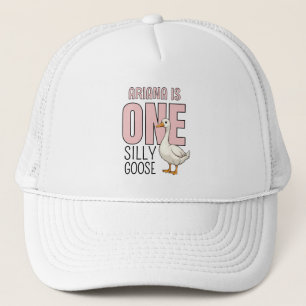 Gorra De Camionero Personalizado rosa moderno primer cumpleaños de un