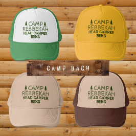 Gorra De Camionero Personalizado Rustic Retro Camp Bachelorette Green
