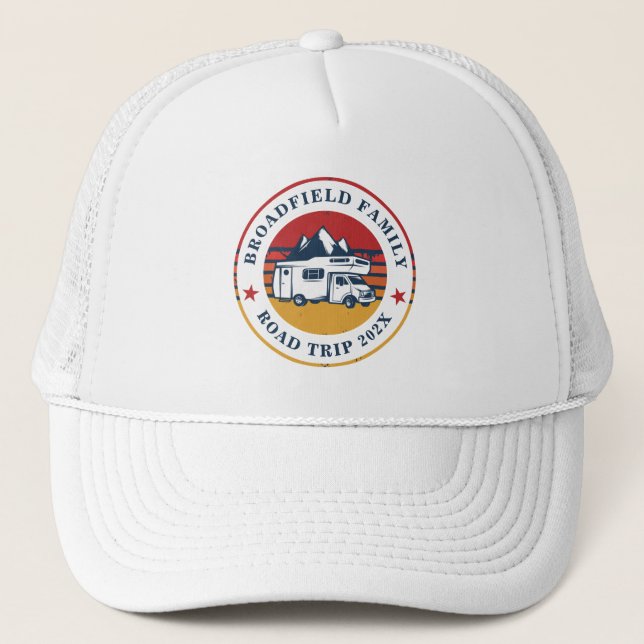 Gorra De Camionero Personalizado RV Viaje por carretera Reunión de Pr (Anverso)