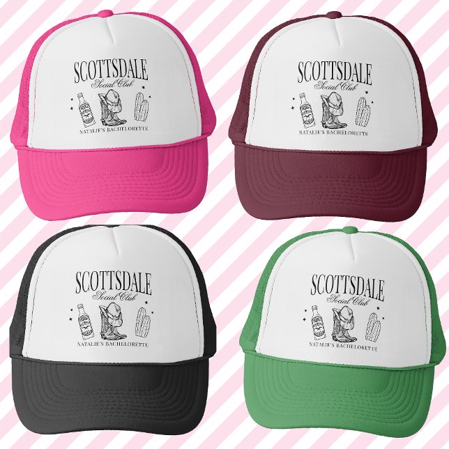 Gorra De Camionero Personalizado Scottsdale Bachelorette Party Social (Subido por el creador)
