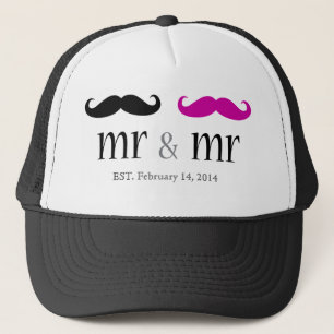 Gorra De Camionero Personalizado Sr. y Sr. Mustache Trucker Hat