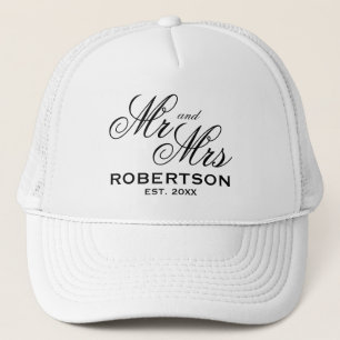 Gorra De Camionero Personalizado Sr. y Sra. boda recién casada