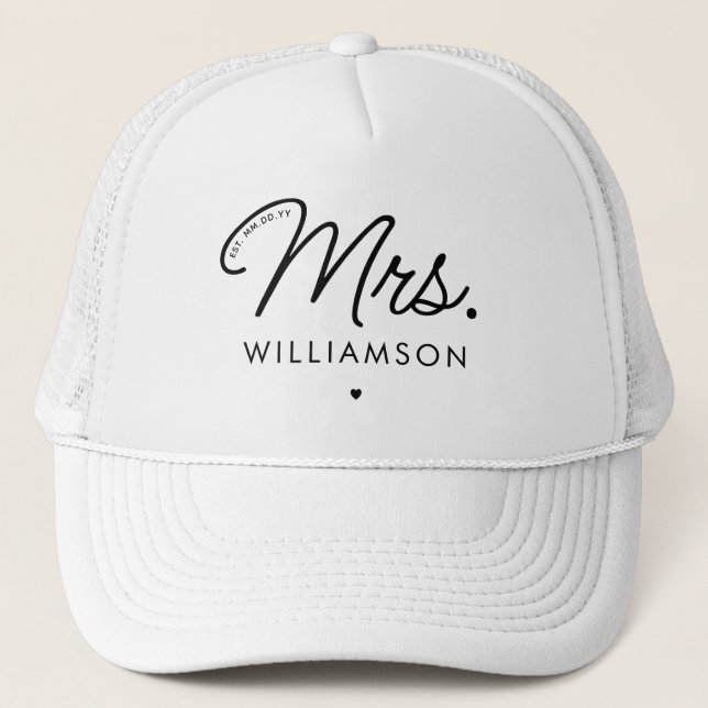 Gorra De Camionero Personalizado Sra. Est. Guión moderno elegante rec (Anverso)