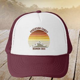 Gorra De Camionero Personalizado Sunset Mountain Family Reunion Vinta