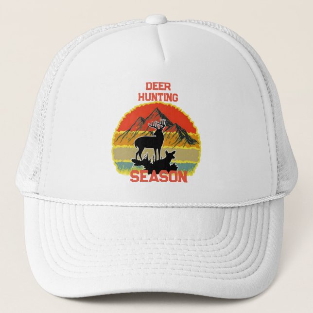 Gorra De Camionero Personalizado - TEMPORADA DE CAZA DE DEER - Sombre (Anverso)