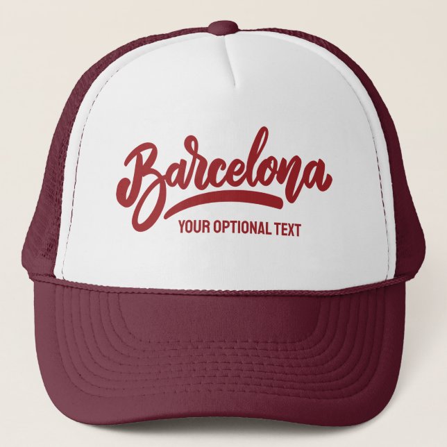 Gorra De Camionero Personalizado Texto Barcelona (Anverso)