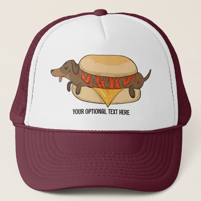 Gorra De Camionero Personalizado Texto Perro caliente (Anverso)