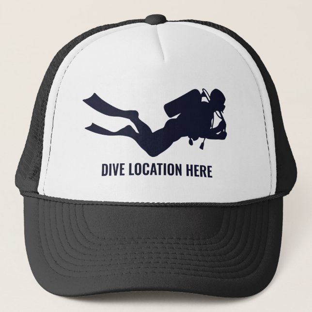 Gorra De Camionero Personalizado Texto Scuba Diver (Anverso)