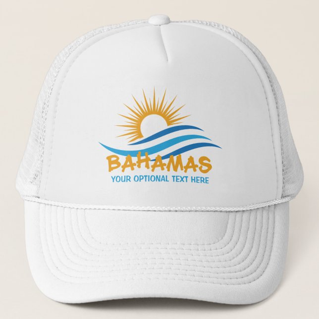 Gorra De Camionero Personalizado Textos Bahamas (Anverso)
