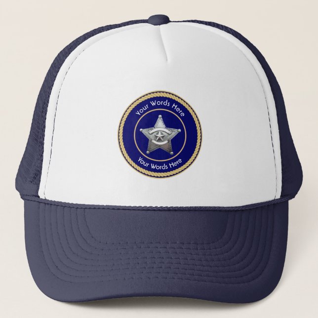 Gorra De Camionero Personalizado universal de la insignia del sheriff (Anverso)