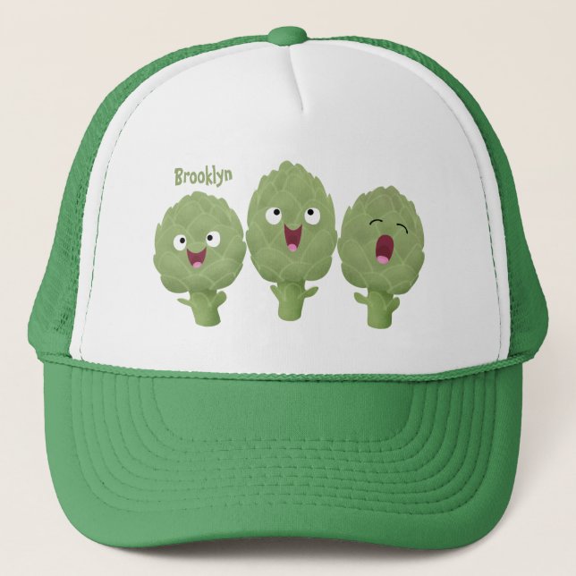 Gorra De Camionero Personalizado vegetal de alcachofas de canto lindo (Anverso)