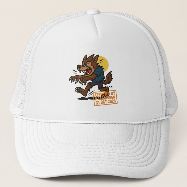 Gorra De Camionero Personalizado Werewolf - Aprobado por Halloween (Anverso)