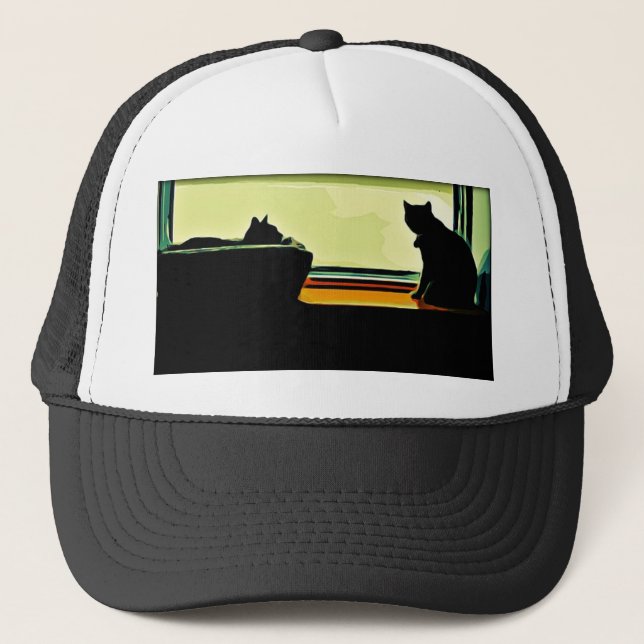 Gorra De Camionero Personalizado Window Kitties (Anverso)
