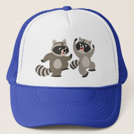 Gorra De Camionero Personalizados de baile lindo Raccoons
