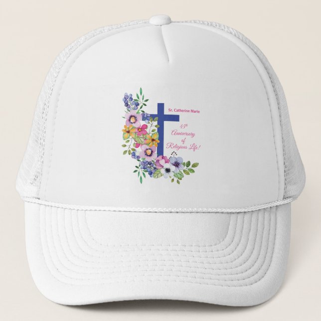 Gorra De Camionero Personalizar, 45 Aniversario Nun Vida Religiosa (Anverso)