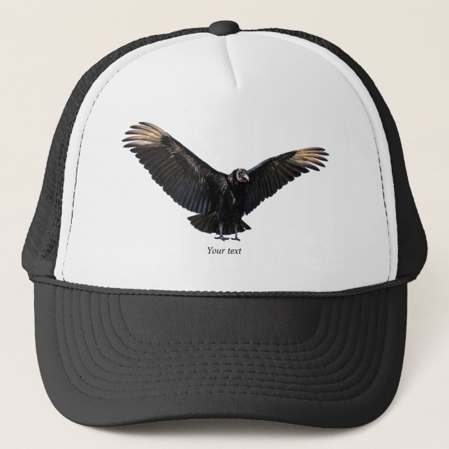 Gorra De Camionero Personalizar fotografía de buitre negro estadounid (Anverso)