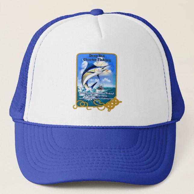 Gorra De Camionero Personalizar Ocean Sports Fishing Charter Busine (Anverso)