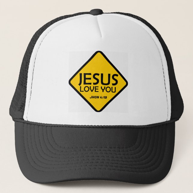 GORRA DE CAMIONERO PERSONALIZE THE BIBLE VERSE JESUS LOVES YOU (Anverso)