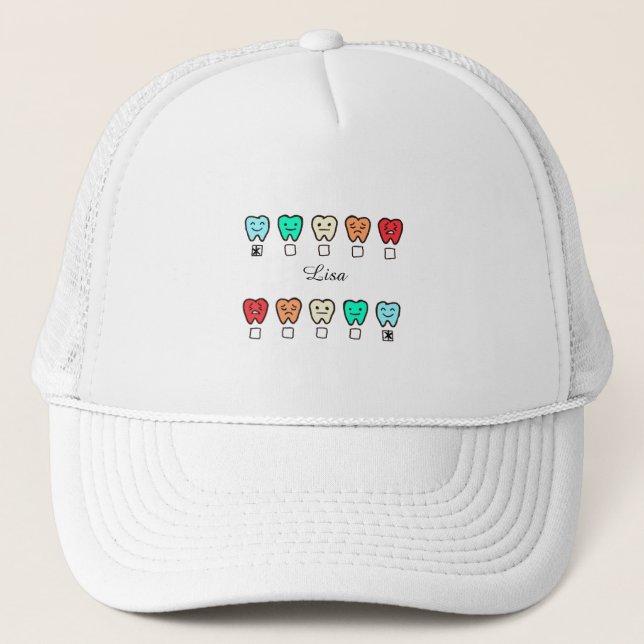 Gorra De Camionero Personalized- Custom Name Cute Dental Cap (Anverso)