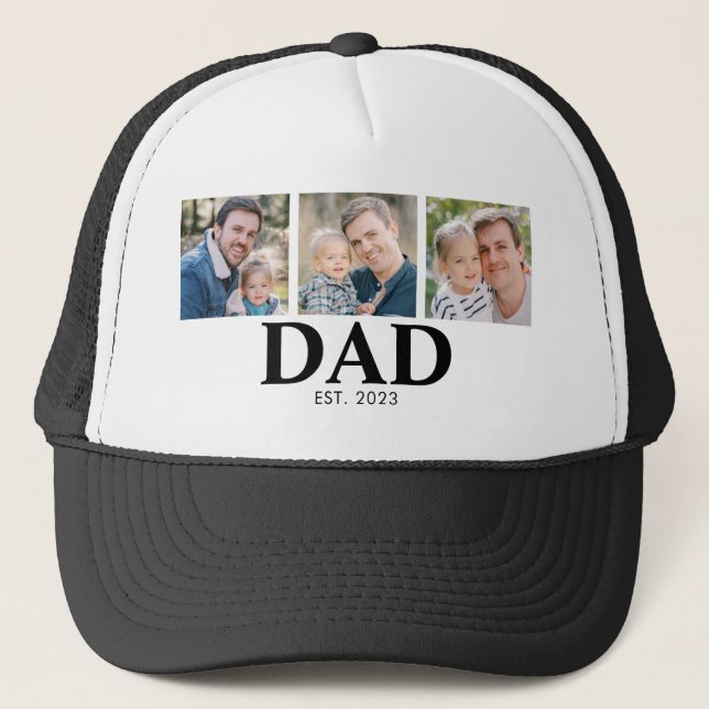 Gorra De Camionero Personalized Dad Established Year Father Photo (Anverso)