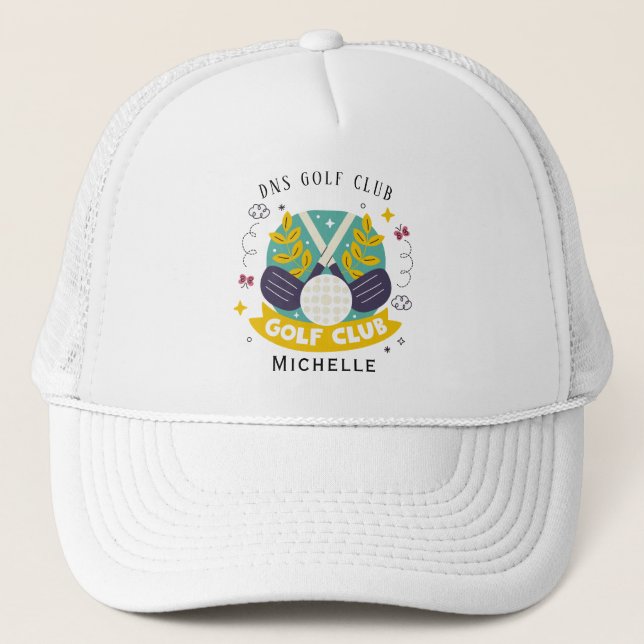 Gorra De Camionero Personalized Golf Club Name Classic Trucker Hat (Anverso)