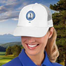 Gorra De Camionero Personalized Golf Women's Modern Blue & White