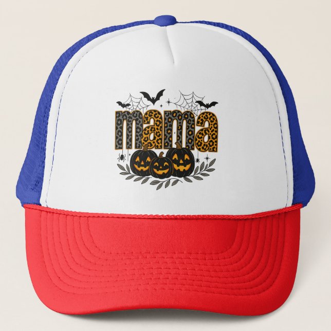 Gorra De Camionero Personalized Halloween Mama – Cute Spooky (Anverso)