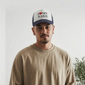 Gorra De Camionero Personalized I Heart Hat, Custom Text Baseball Cap