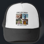 Gorra De Camionero Personalized Love You Daddy Photo<br><div class="desc">A personalized photo baseball cap for dad with pictures of him and his kids. Great gift for a birthday,  Father's Day or a new dad.</div>