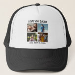 Gorra De Camionero Personalized Love You Daddy Photo<br><div class="desc">A personalized photo baseball cap for dad with pictures of him and his kids. Great gift for a birthday,  Father's Day or a new dad.</div>