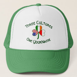 Gorra De Camionero Personalized Poland Ireland USA Flag Shamrock