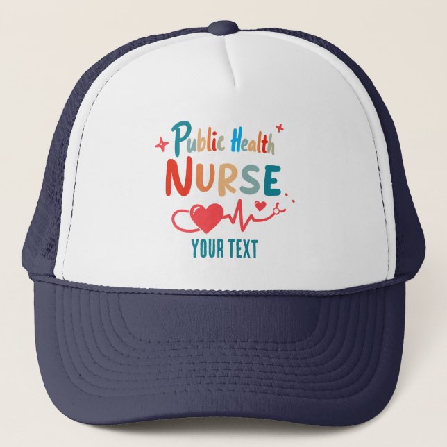 Gorra De Camionero Personalized Public health nurse RN gifts (Anverso)