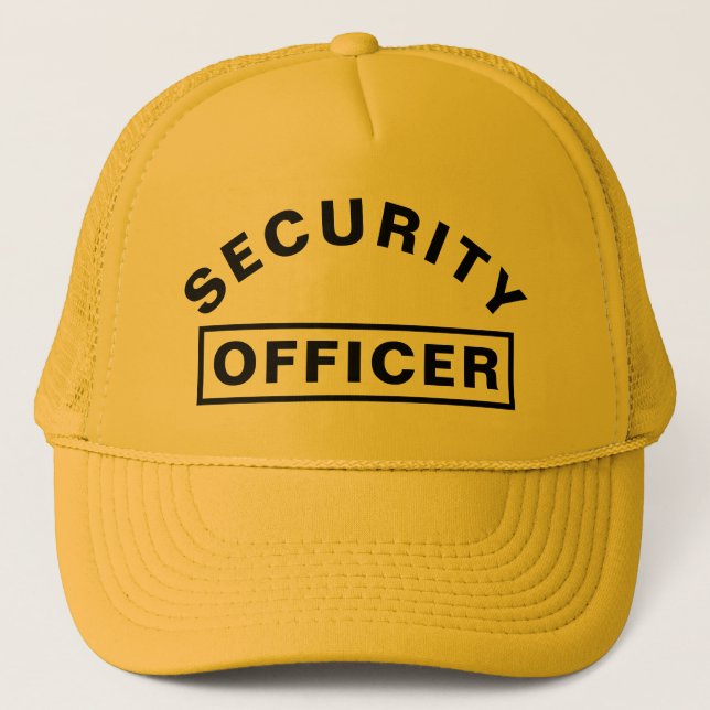 Gorra De Camionero Personalized SECURITY OFFICER Text StatementYellow (Anverso)