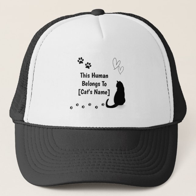 Gorra De Camionero Personalized This Human Belongs To Cat Cap (Anverso)