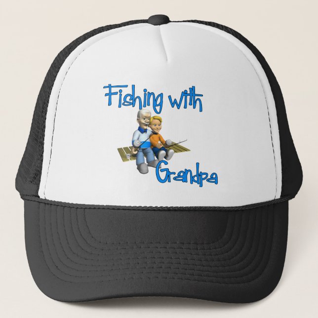 Gorra De Camionero Pesca con camiseta de pesca del abuelo (Anverso)