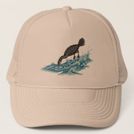 Gorra De Camionero Pesca con Cormorán en Olas