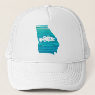 Gorra De Camionero Pesca con olas en Georgia