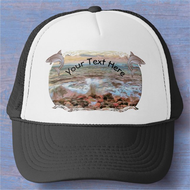 Gorra De Camionero Pesca con olas rocosas 0742 (Subido por el creador)