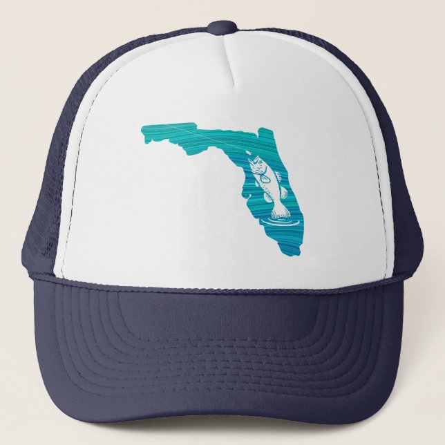 Gorra De Camionero Pesca con oleada de Florida (Anverso)