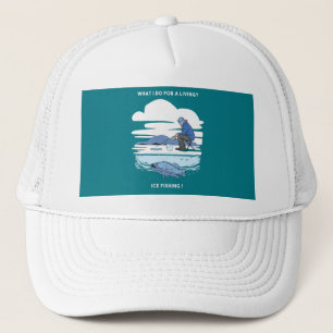 Gorra De Camionero Pesca de hielo - Diseño de pescadores de invierno
