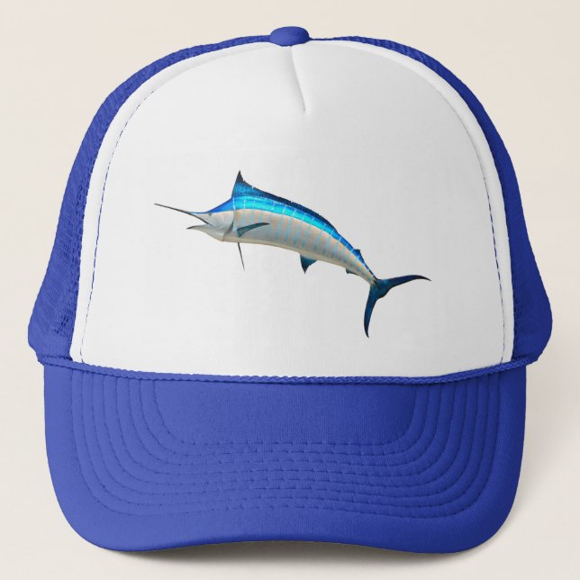 Gorra De Camionero Pesca de juego de la aguja azul (Anverso)