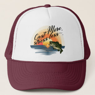 Gorra De Camionero Pesca de lubina con gráficos: echa más y estresa m