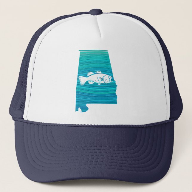 Gorra De Camionero Pesca de ola de Alabama (Anverso)