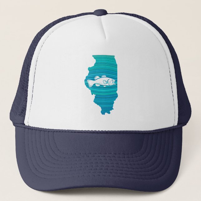 Gorra De Camionero Pesca de Olas en Illinois (Anverso)